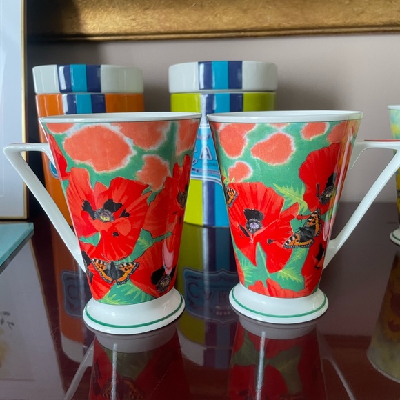 WREN Giftware Favorite Flowers Designed By Jenny Quinn Fine Bone China Mug Set 6 - Picture 3 of 8